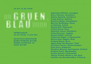 Plakat für Ausstellung «gruen.blau» in Olten.