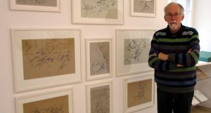 Peter Jeker 2018 in der Galerie Rössli Balsthal. (Foto: Eva Buhrfeind)