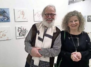 Esther Haltiner-Lüscher und Jacques Philipp Neukomm 2019 in der Galerie Artesol Solothurn.