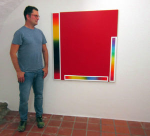 Matthias Huber 2021 in der Galerie Rössli in Balsthal. (Foto: Eva Buhrfeind)